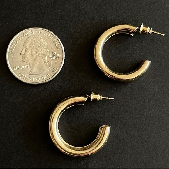 Bucatini Gold Hoop Fashion Earrings - NWT - Picture 4 of 9